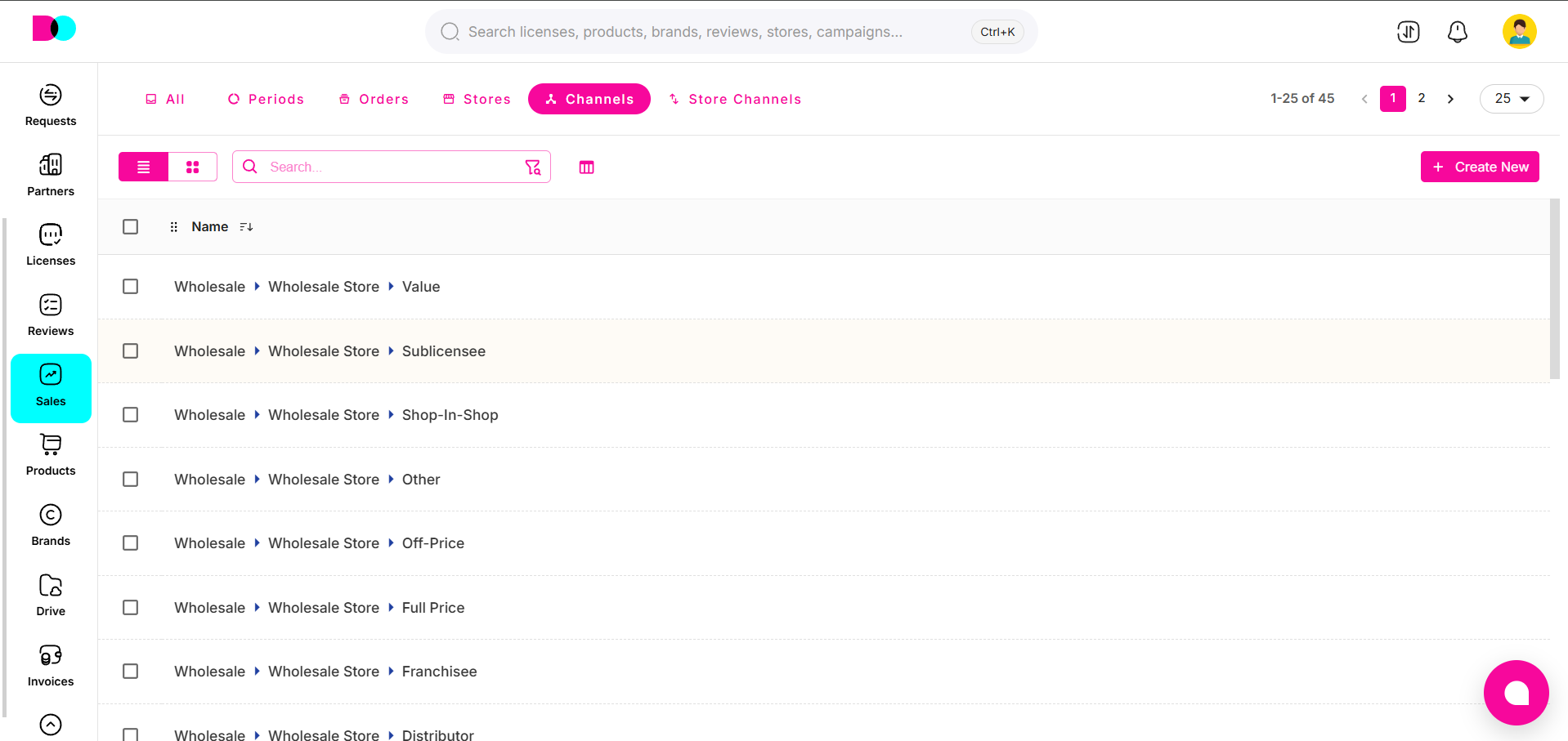 Templates and update action for sales.